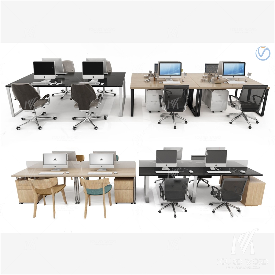 modern desk 3d model